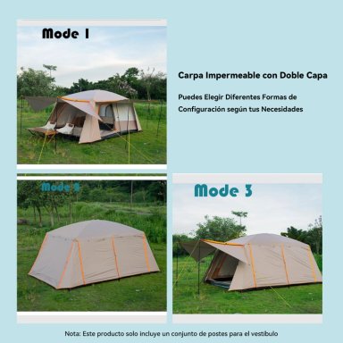 CARPA 10 PERSONAS IMPERMEABLE CON DOBLE CAPA Y VENTILACIÓN - 4