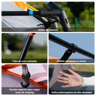 CARPA 10 PERSONAS IMPERMEABLE CON DOBLE CAPA Y VENTILACIÓN - 5