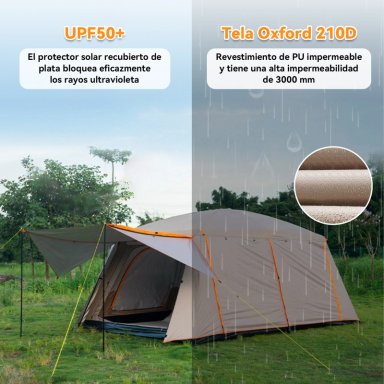 CARPA 10 PERSONAS IMPERMEABLE CON DOBLE CAPA Y VENTILACIÓN - 6