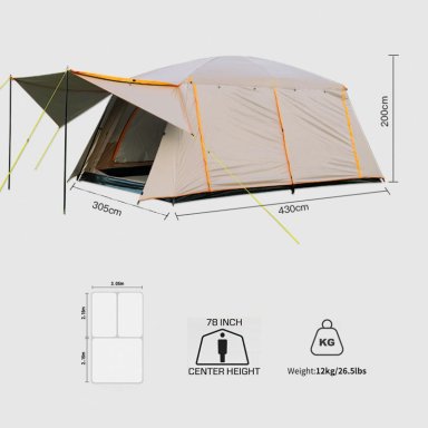 CARPA 10 PERSONAS IMPERMEABLE CON DOBLE CAPA Y VENTILACIÓN - 7