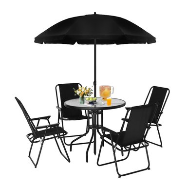JUEGO DE COMEDOR TERRAZA DE 4 PERSONAS NEGRO - 1