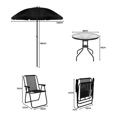 JUEGO DE COMEDOR TERRAZA DE 4 PERSONAS NEGRO - 7