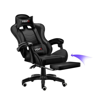 SILLA GAMER PROFESIONAL GX2000 CON REPOSAPIÉS-NEGRO - 2