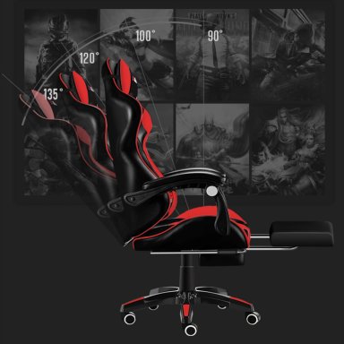 SILLA GAMER PROFESIONAL GX2000 CON REPOSAPIÉS-EN COLOR ROJO - 4