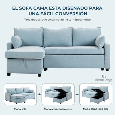 SOFA CAMA LETICIA SECCIONALS CON ALMACENAMIENTO OCULTO - 5