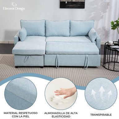 SOFA CAMA LETICIA SECCIONALS CON ALMACENAMIENTO OCULTO - 7