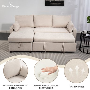 SOFA CAMA LETICIA SECCIONALS CON ALMACENAMIENTO OCULTO - 7