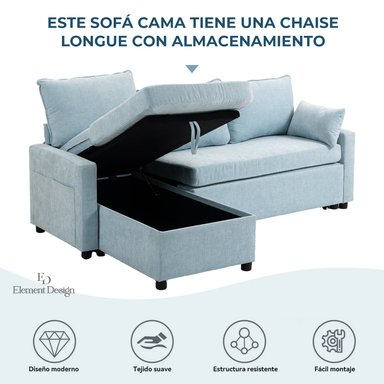 SOFA CAMA LETICIA SECCIONALS CON ALMACENAMIENTO OCULTO - 8