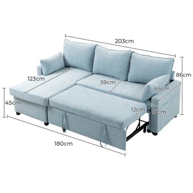 SOFA CAMA LETICIA SECCIONALS CON ALMACENAMIENTO OCULTO - 10
