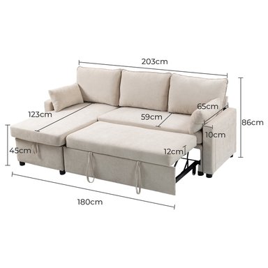 SOFA CAMA LETICIA SECCIONALS CON ALMACENAMIENTO OCULTO - 10