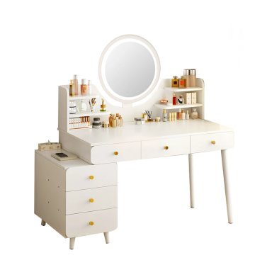 TOCADOR ESPEJO CON LUZ AJUSTABLE (100-115) X 40 X 135CM BLANCO - 1
