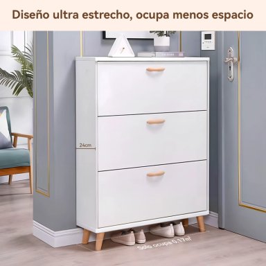 ZAPATERO ORGANIZADOR CON 3 PUERTAS Y 2 FILAS,CAPACIDAD 18 PARES - 3