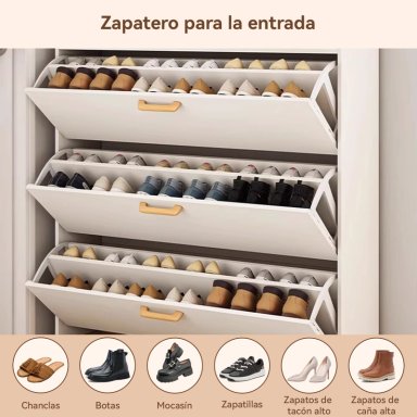 ZAPATERO ORGANIZADOR CON 3 PUERTAS Y 2 FILAS,CAPACIDAD 18 PARES - 7