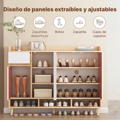 ZAPATERO ORGANIZADOR GRAN CAPACIDAD MULTIFUNCIOANL CON CAJONES - 4