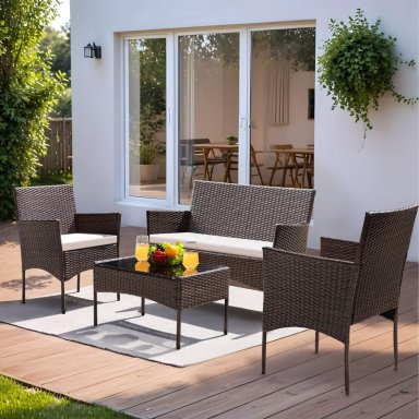 JUEGO DE LIVING DE TERRAZA BRISA 4 PIEZAS PARA EXTERIOR MARRON - 6