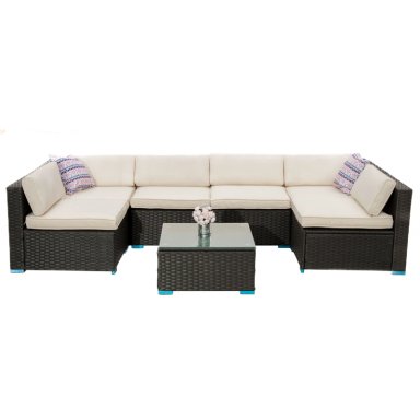 JUEGOS DE TERRAZA ROHE DESIGN BAHIA SERENA 7 PIEZAS BEIGE - 1