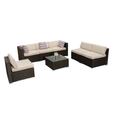 JUEGOS DE TERRAZA ROHE DESIGN BAHIA SERENA 7 PIEZAS BEIGE - 2