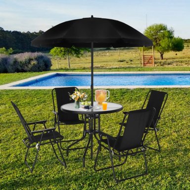 JUEGO DE COMEDOR TERRAZA DE 4 PERSONAS NEGRO - 6