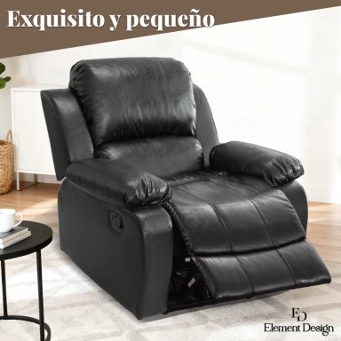 BERGER RECLINABLE SILLON 1 CUERPO PU 84X73X97CM NEGRO SOPORTE LUMBAR - 4