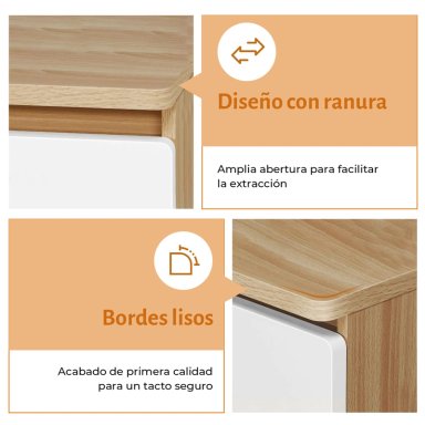 COMODA CAJONERA 6 CAJONES MODERNA MINIMALISTA, MUEBLE ORGANIZADOR ELEMENT DESIGN BLANCO - 4