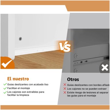 COMODA CAJONERA 6 CAJONES MODERNA MINIMALISTA, MUEBLE ORGANIZADOR ELEMENT DESIGN BLANCO - 7