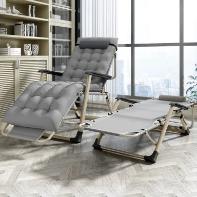 SILLA REPOSERA PLEGABLE CON ACOLCHADA DESMONTABLE PARA JARDIN PLAYA - 2