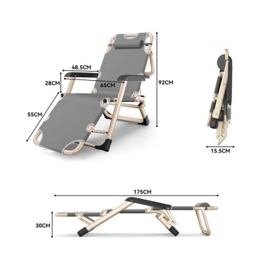 SILLA REPOSERA PLEGABLE CON ACOLCHADA DESMONTABLE PARA JARDIN PLAYA - 7