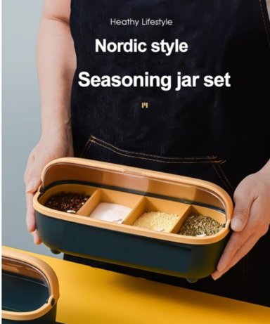 JUEGO DE TARROS CONTEDEDORES DE CONDIMENTOS DE ESTILO NORDICO - VERDE - 3