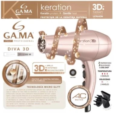 SECADOR DE PELO GAMA DIVA 3D KERATION ULTRA ION PROFESIONAL GAMA - 4