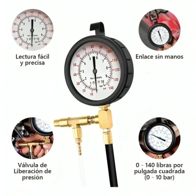 MEDIDOR MANOMETRO DE PRESION INYECCION COMBUSTIBLE UNIVERSAL - 2