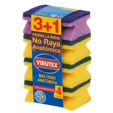 PACK X 4 ESPONJA LISA CLASICA 4 UNIDADES- VIRUTEX - 3