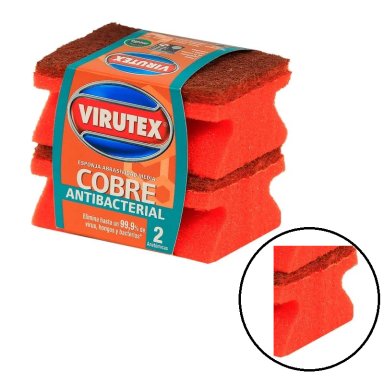 PACK X 4 ESPONJAS ACANALADA COBRE 2 UND. – VIRUTEX - 3