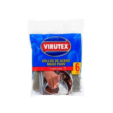 PACK X 4 ROLLOS DE ACERO 6 UND / MAGO PADS – VIRUTEX - 1