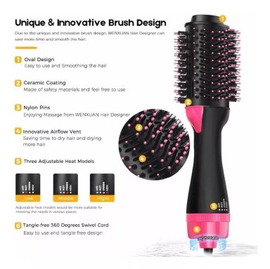 CEPILLO ELÉCTRICO ONE STEP SECADOR RIZADOR VOLUMINIZADOR ONE-STEP CERO FRIZ - 3