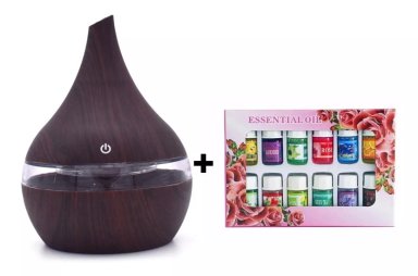 PACK HUMIFICADOR DIFUSOR AROMA + 12 ESENCIAS DIFERENTES - 1