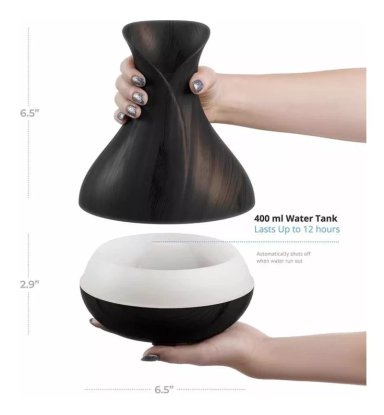 HUMIDIFICADOR TIPO FLORERO PURIFICADOR DE AIRE 400ML + ESENCIA - 2