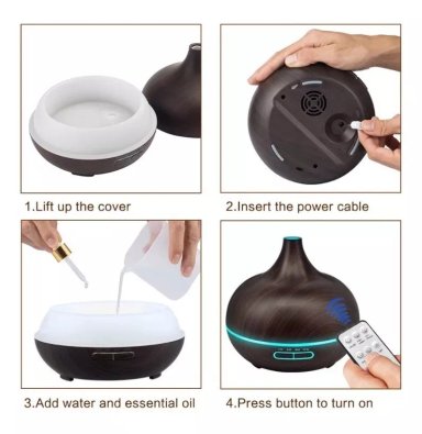 HUMIDIFICADOR 400ML PURIFICADOR DE AIRE - 5