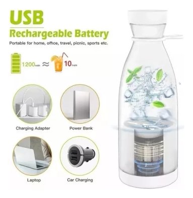 BOTELLA VASO LICUADORA RECARGABLE JUGUERA BATIDORA PORTÁTIL - 5