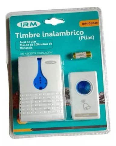 TIMBRE INALÁMBRICO CON CONTROL REMOTO PILAS DISTANCIA 100 MT - 4