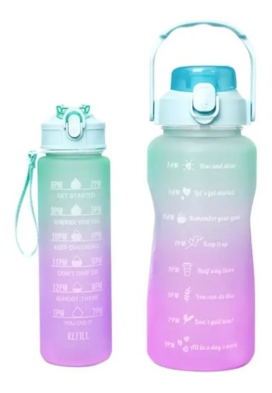BOTELLA DE AGUA 2LITROS Y 900ML MOTIVACIONAL - 1