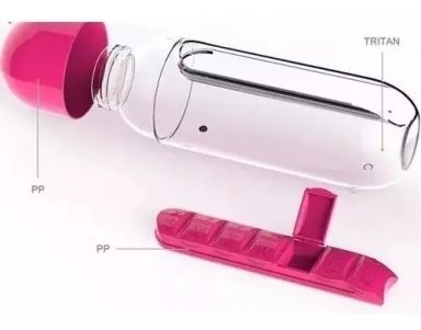 BOTELLA DE AGUA 600ML + PASTILLERO ORGANIZADOR DE PASTILLAS - 3