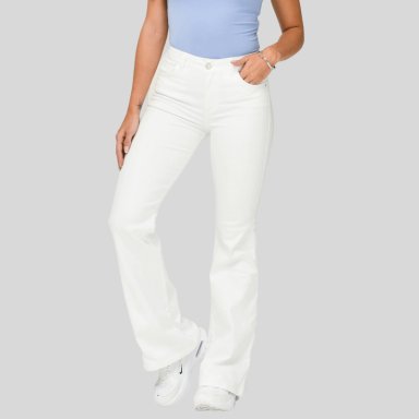 JEANS MUJER BOTA SEMI CAMPANA BLANCO - T22090453 - 1