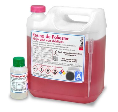 RESINA FIBRATEC NUDE POLIESTER. 5 KG + ENDURECEDOR + PIPETA - 2