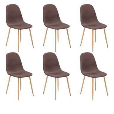KIT SPAZZIO CROSS NUDE 6 SILLAS NATURAL CAFÉ 44X50X89 CM - 1
