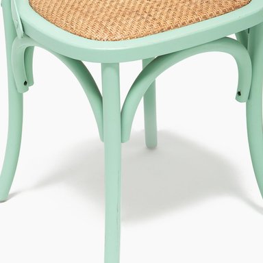 MESA COMEDOR VITTORIA RECTANGULAR BLANCA + 8 SILLAS VERDE AGUA - 9