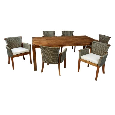 SET SPAZZIO RÍO CAFÉ COMEDOR TERRAZA MATE CON 6 SITIALES - 2