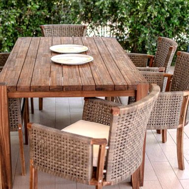SET SPAZZIO RÍO CAFÉ COMEDOR TERRAZA MATE CON 6 SITIALES - 4