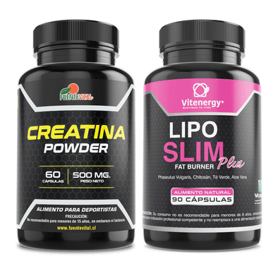 SUPLEMENTO ALIMENTICIO VITENERGY PACKCREATINA MONIHIDRATADA + LIPO SLIM BLOQUEADOR CARBOHIDRATOS - 1