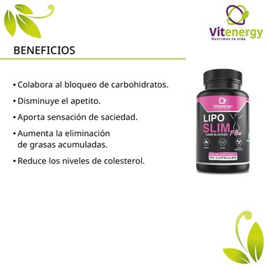 SUPLEMENTO ALIMENTICIO VITENERGY CREATINA + LIPO SLIM BLOQUEADOR CARBO + TÉ VERDE VINAGRE MANZANA - 3
