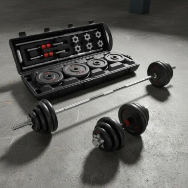 Set 50 Kilos Maleta, Mancuernas, Barra Y Discos - 3